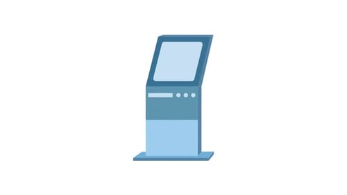 Flat Design Kiosk Terminal Build Up Animation