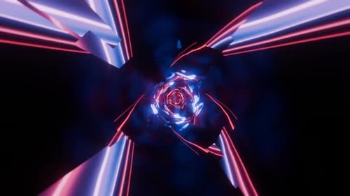 Vj Loop A Mesmerizing Colorful Infinite Tunnel Spirals in Vibrant Neon Lights