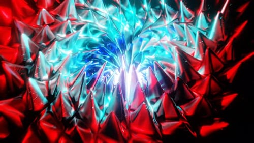 Red And Cyan Predatory Fruit Background Loop Animation In 4K