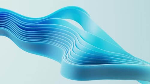 Flowing gradient blue curve ribbons background