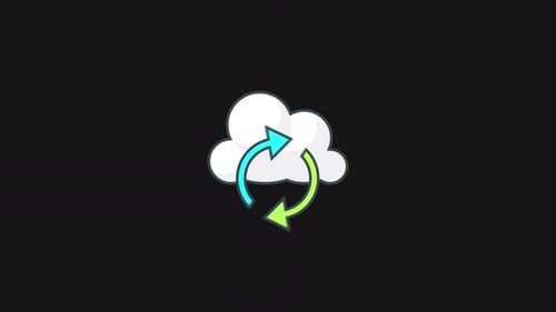 Minimalist Cloud Sync Refresh Cycle Icon Animation