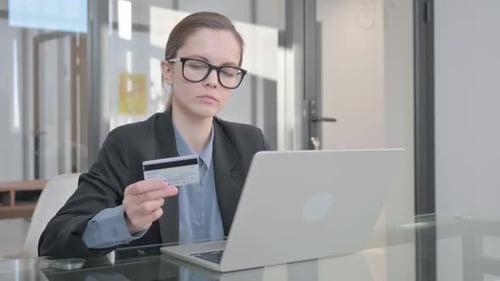 Young Businesswoman Facing Online shopping Problems with Credit Card
