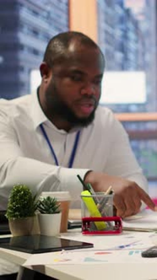 Vertical Video Elderly Woman Shaking Hands with Financial Broker in Modern Office