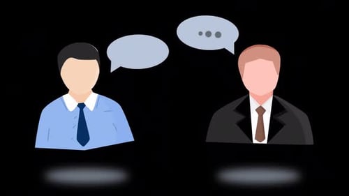 Bulles de discussion avec des gens d'affaires sur Alpha Channel