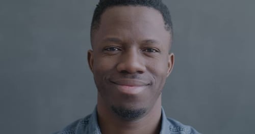 Smiling Young Man Close Up Portrait
