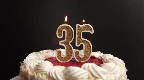 Festive Birthday Cake with Number Candles