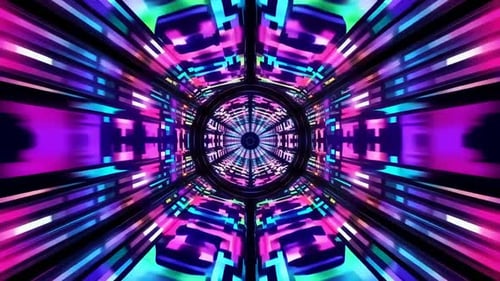 Futuristische Neon-Sci-Fi-Tunnelschleife