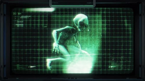 Alien 3D Science-Fiction-Digitalbildschirm 03