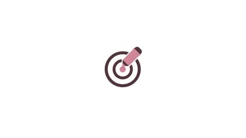 Flat Design Pencil Hitting Target Animation