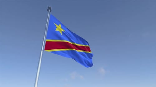 Democratic Republic of Congo Flag Waving Realistic Animation