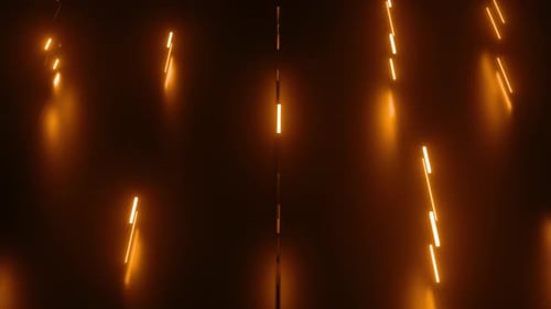 Abstract Falling Orange Neon Lines Background Animation