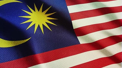 Realistic Waving Flag of Malaysia Animation