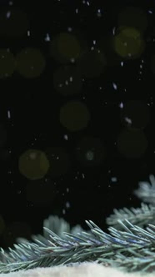 Vertical Xmas Decor Gift Box Ribbon Fir Tree Snow