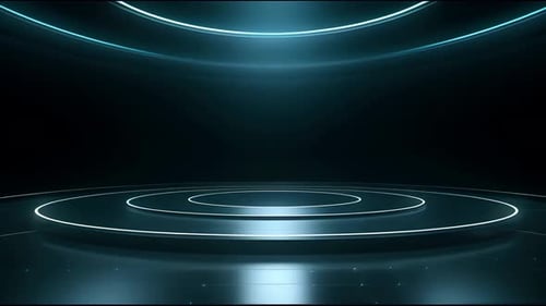 podio: escaparate futurista con plataforma para la exhibición de productos. Expositor de escenario moderno vacío