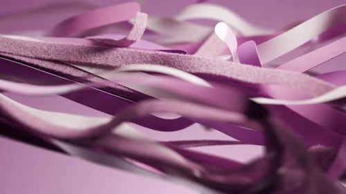 Abstract Flowing Purple Ribbons Background Loop