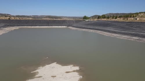 Reservoir Aerial View on a Clear Day