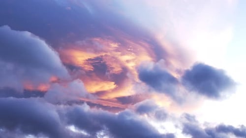 Vivid Sunset Sky with Colorful Clouds