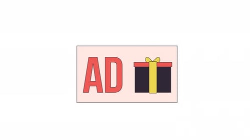 Flat Design AD Text and Gift Box Animation