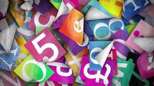 Animated Colorful Crumpled Paper Typography Cards Background