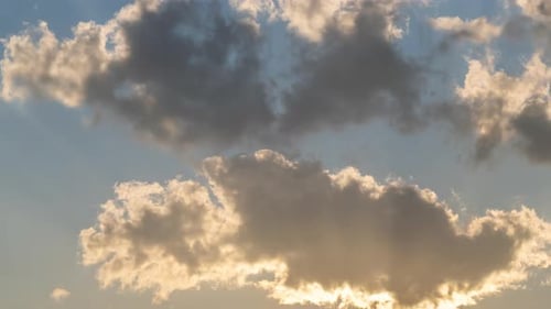 Clouds Moving Across a Colorful Sky