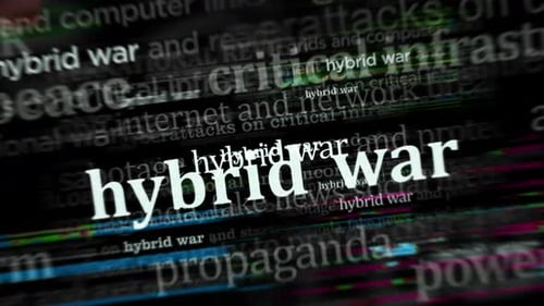 Dynamic Hybrid War Glitch Text Animation