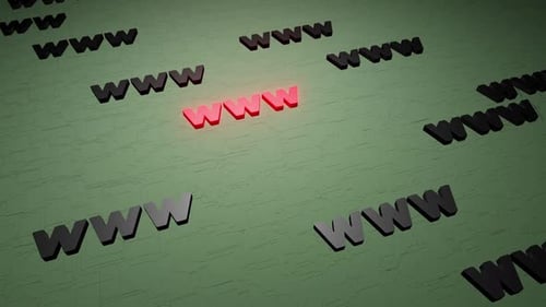 WWW symbols sign on green background 3d render. Hypertext transfer protocol secure web 3