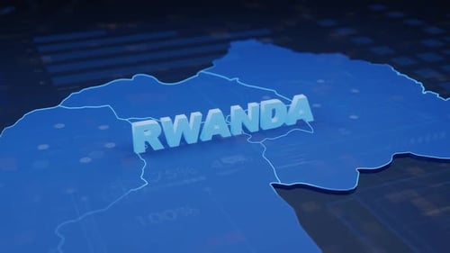 Futuristischer digitaler Hintergrund der Ruanda-Karte