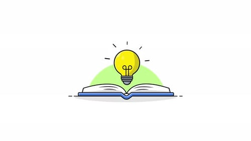 Animated Clip of Open Book and Lightbulb Idea