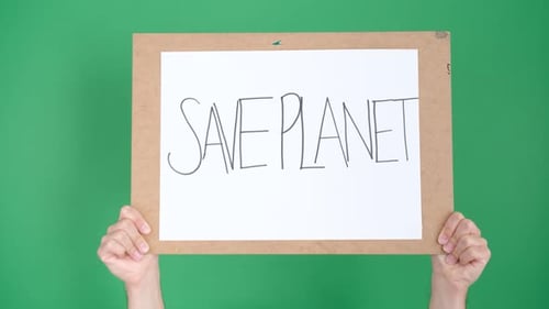 Hands Hold Save Planet Sign
