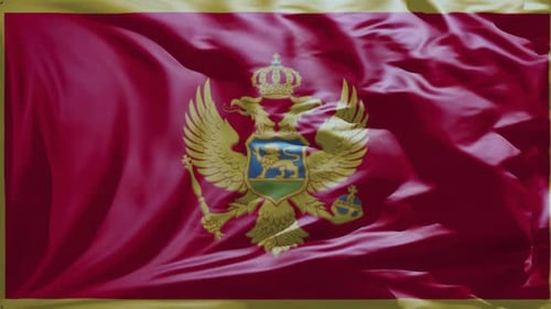 Montenegro National Flag Waving with Realistic Fabric Motion