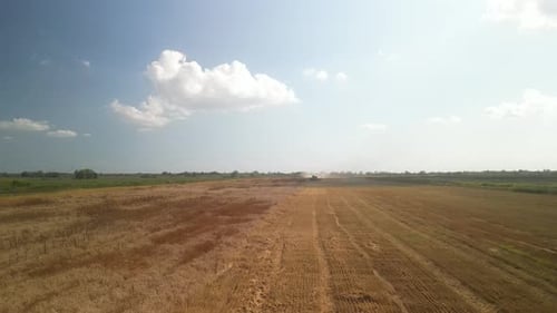 Wheat field aerial view in Ukraine