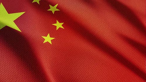 National Flag of China Waving Seamless Background Loop