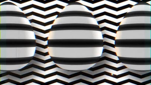 Abstract Morphing Shapes with Chevron Pattern Glitch Loop