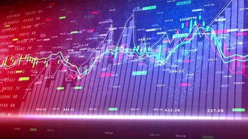 Dynamic Digital Stock Market Data Chart Background Animation