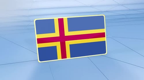 Aland Flag Displaying