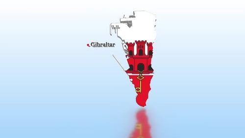 Gibraltar Karte mit Flagge