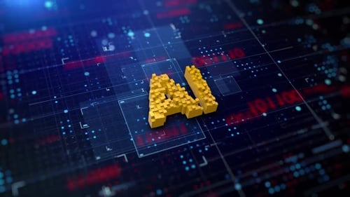 Pixeliertes Akronym AI