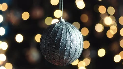 Silver Christmas Bauble with Festive Lights