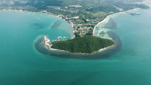 Island and Coastline with Turquoise Water and Lush Green Foliage Lipa Noi Ko Samui Thailand