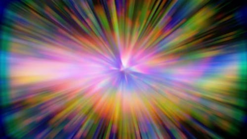 Colorful Light Abstraction Expands Across a Black Background