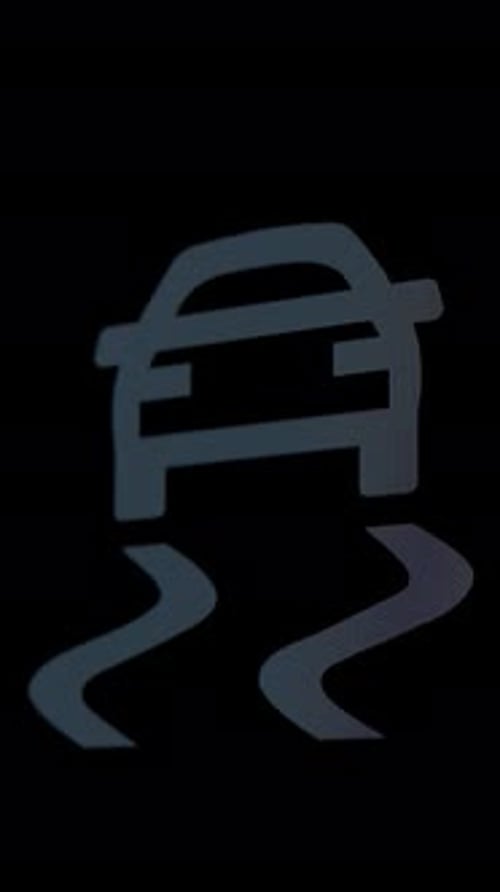 Road Slippery Sign Car Technology Animation