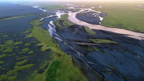 river braids Iceland.