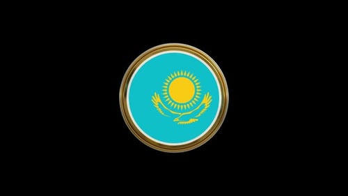 Schleifenanimation mit dem kreisförmigen Flaggensymbol von Kasachstan