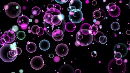 Vibrant Rainbow Bubbles Floating Soft Abstract Background Loop V2