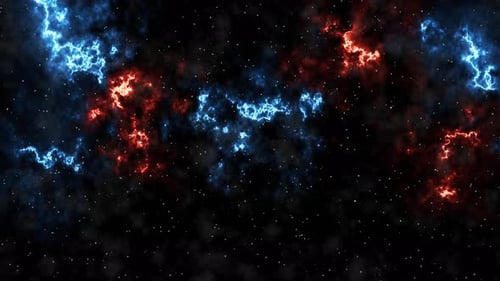 Abstract Electric Lightning Energy in Space Background