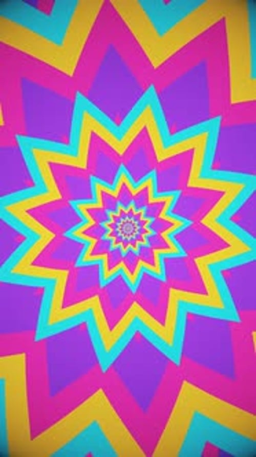 Abstract Striped Concentric Star Shapes Expanding Background Loop