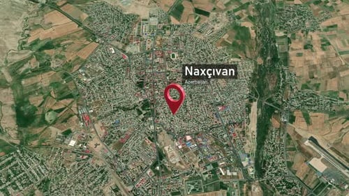 Carte de la ville de Naxçıvan/Nakhitchevan Zoom (Azerbaïdjan) de l'espace à la Terre