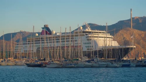 Cartagena Spain Cruise Ship Docked in Cartagena Spain