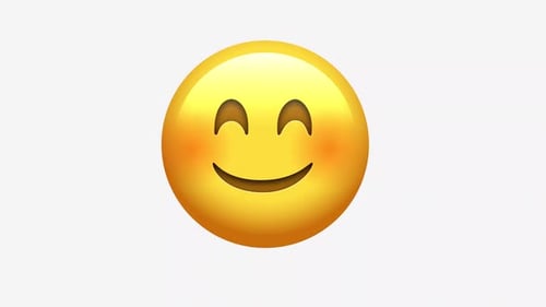 Animated Blushing Smiling Emoji Loop