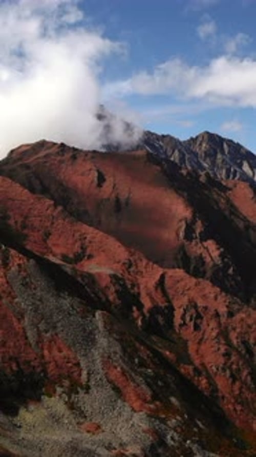 Aerial View Flying Over Autumn Mountain Ridge Media